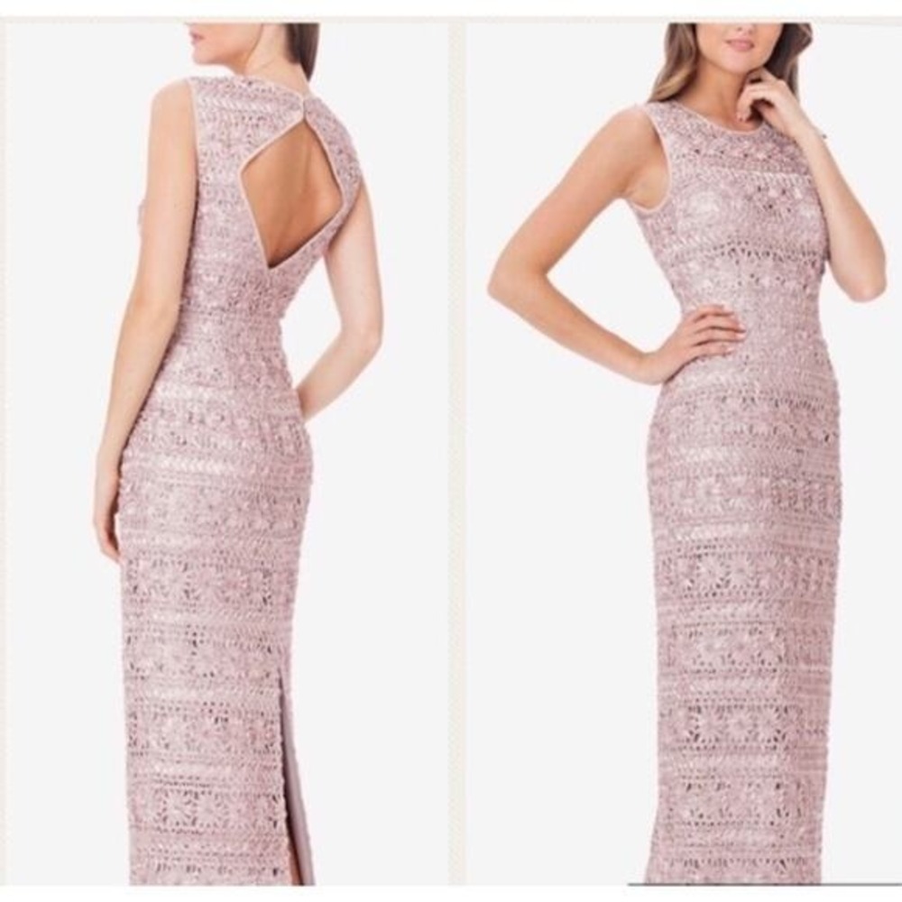 Kannon's Clothing Daisy Soutache Gown Women 8 Blush Pink Sleeveless Floral Dress